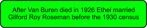 After Van Buren died in 1926 Ethel married Gilford Roy Roseman before the 1930 census